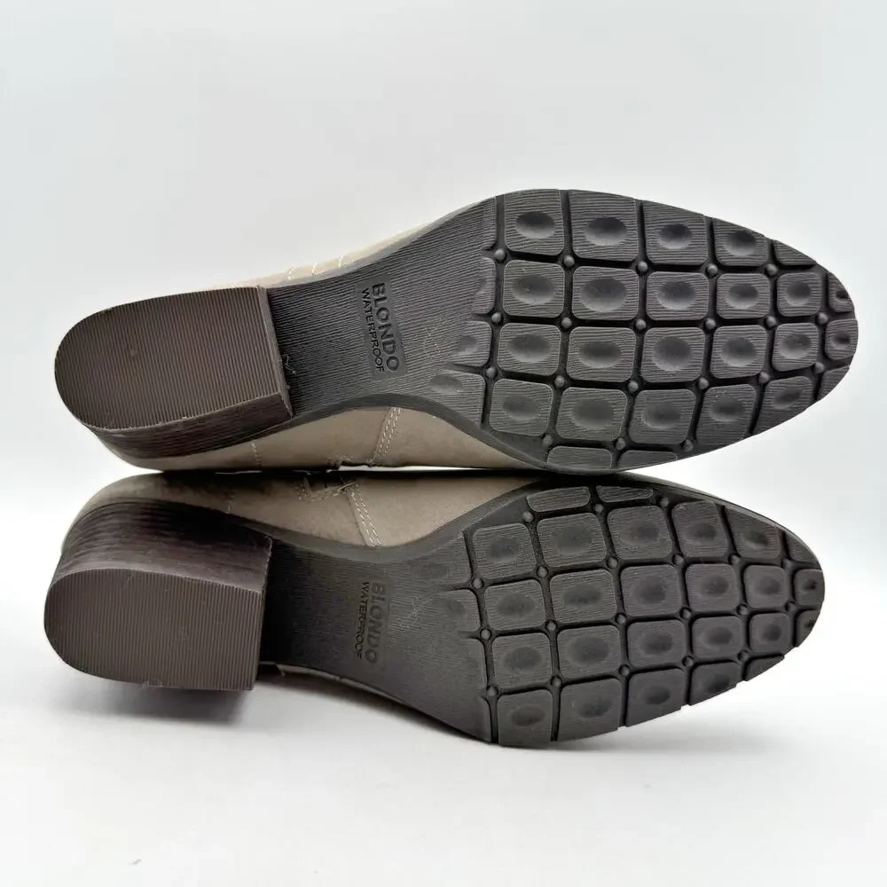 Blondo Womens Valli 2.0 Ankle Booties SIZE 8 M Taupe Grey Nubuck Leather NIB
